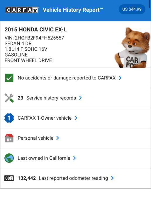 used 2015 Honda Civic car, priced at $10,363