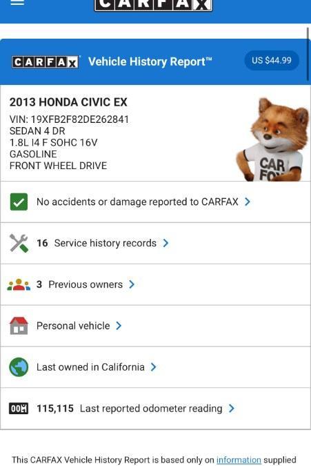 used 2013 Honda Civic car, priced at $10,463