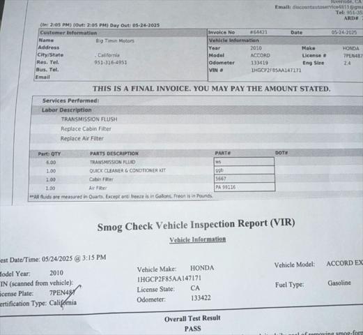 used 2010 Honda Accord car, priced at $7,844