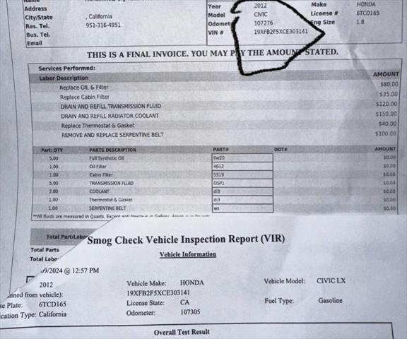 used 2012 Honda Civic car, priced at $9,463