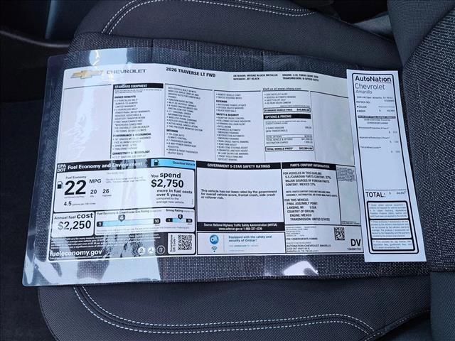 new 2026 Chevrolet Traverse car, priced at $41,090