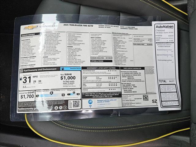 new 2025 Chevrolet TrailBlazer car, priced at $29,991