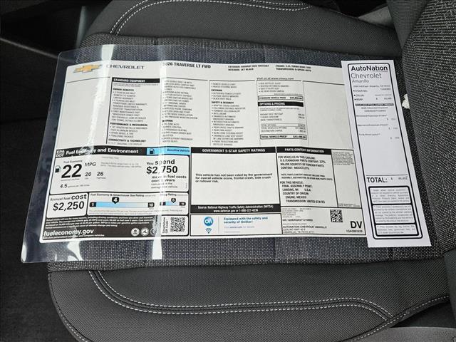 new 2026 Chevrolet Traverse car, priced at $41,888