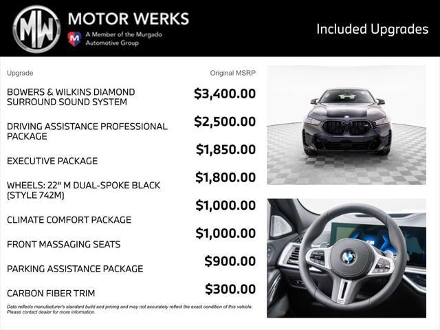 new 2025 BMW X6 car, priced at $109,075