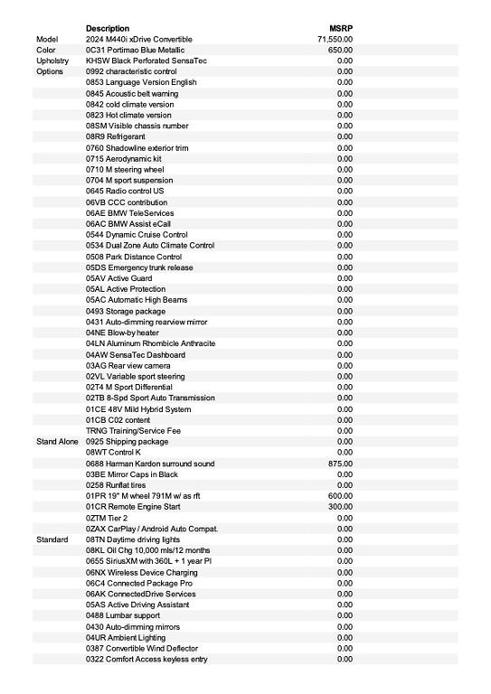 new 2024 BMW M440 car, priced at $76,720