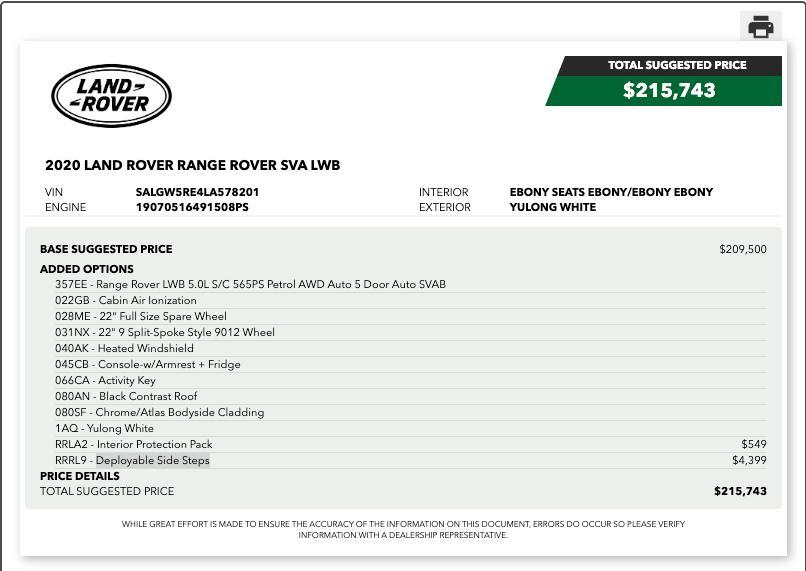 used 2020 Land Rover Range Rover car, priced at $76,995