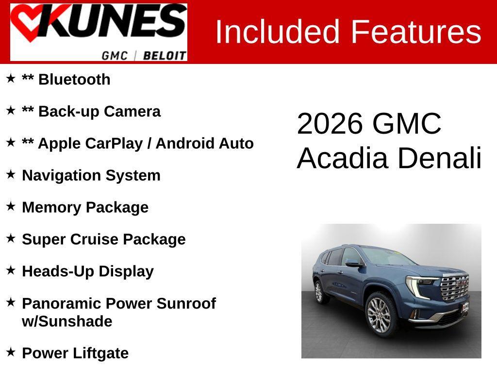 new 2026 GMC Acadia car, priced at $63,049