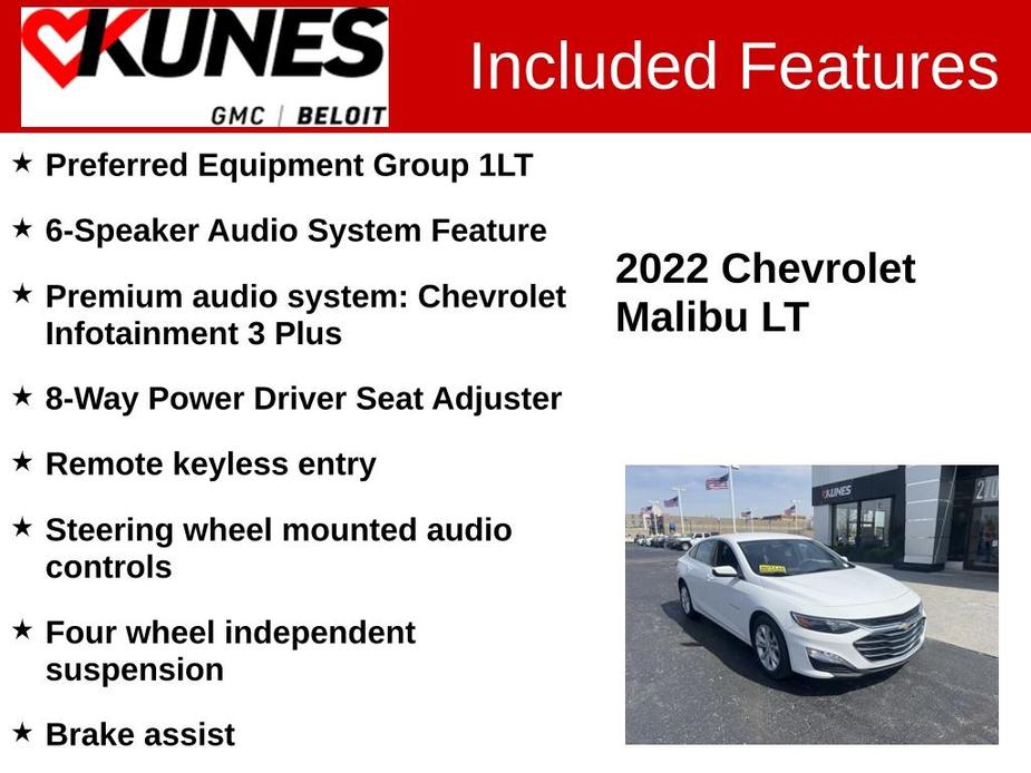 used 2022 Chevrolet Malibu car, priced at $18,993