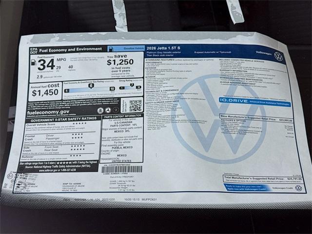 new 2026 Volkswagen Jetta car, priced at $24,971