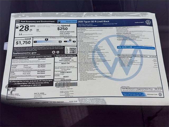 new 2026 Volkswagen Tiguan car, priced at $39,681