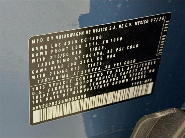 new 2025 Volkswagen Taos car, priced at $31,599
