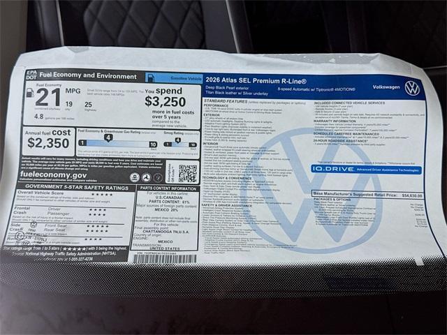 new 2026 Volkswagen Atlas car, priced at $57,312