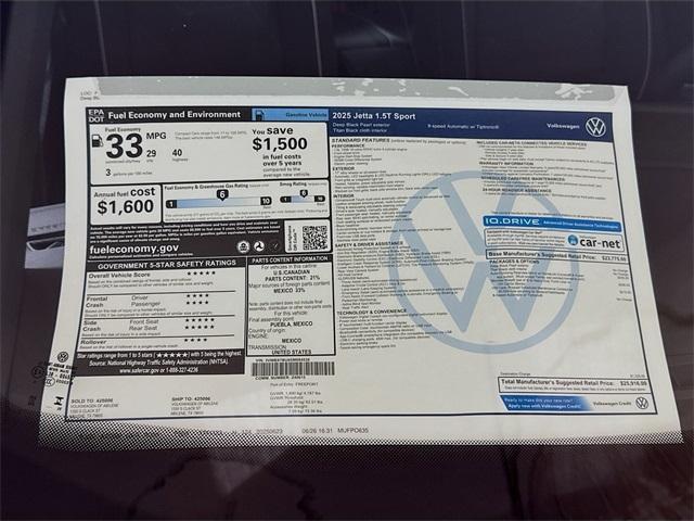 new 2025 Volkswagen Jetta car, priced at $25,916