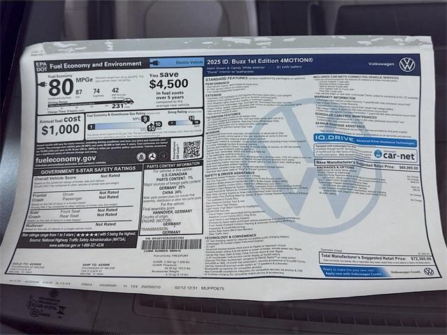 new 2025 Volkswagen ID. Buzz car, priced at $66,500