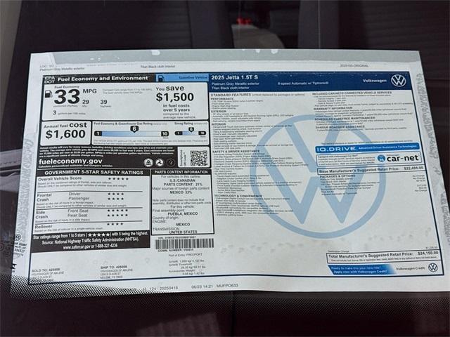 new 2025 Volkswagen Jetta car, priced at $24,150