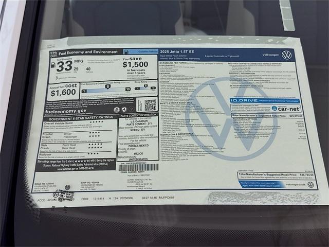 new 2025 Volkswagen Jetta car, priced at $27,294