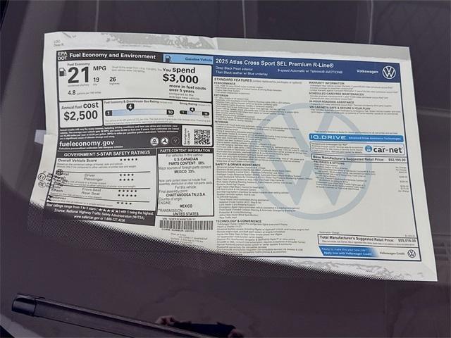 new 2025 Volkswagen Atlas Cross Sport car, priced at $52,330