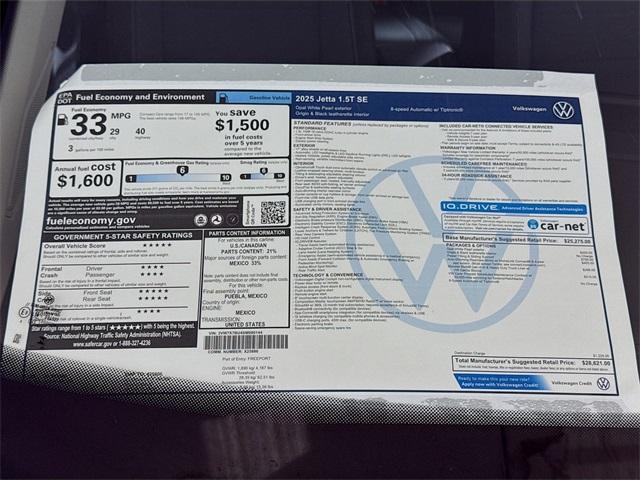 new 2025 Volkswagen Jetta car, priced at $27,057