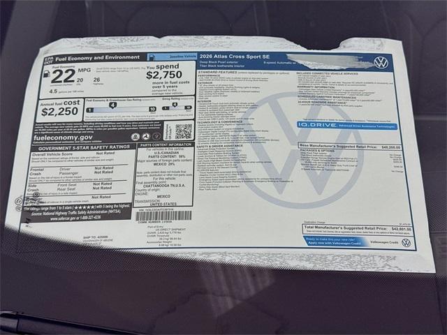 new 2026 Volkswagen Atlas Cross Sport car, priced at $41,801