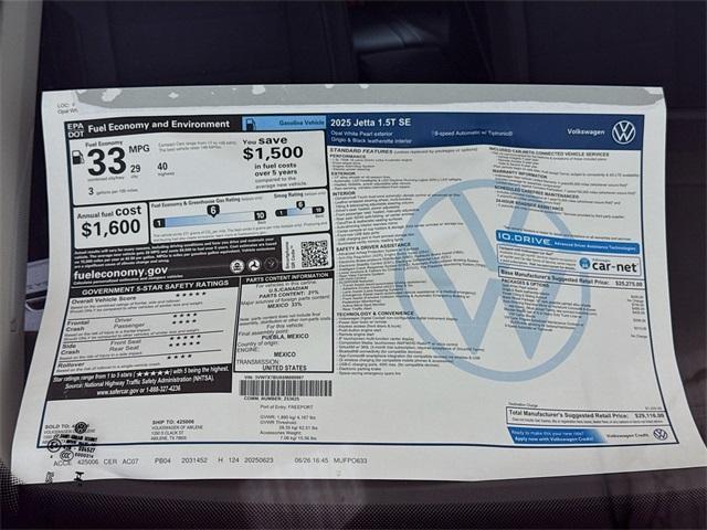 new 2025 Volkswagen Jetta car, priced at $29,116