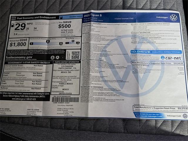 new 2025 Volkswagen Tiguan car, priced at $30,775