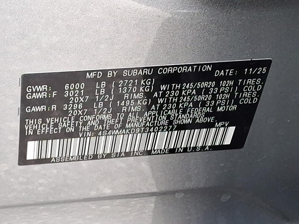 new 2026 Subaru Ascent car, priced at $49,793