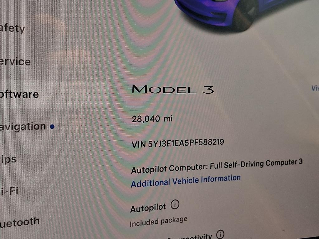 used 2023 Tesla Model 3 car, priced at $23,997