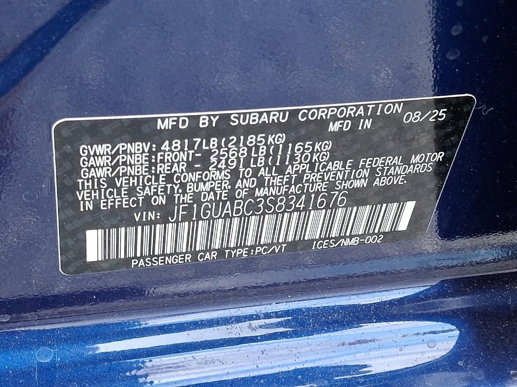 new 2025 Subaru Impreza car, priced at $25,093