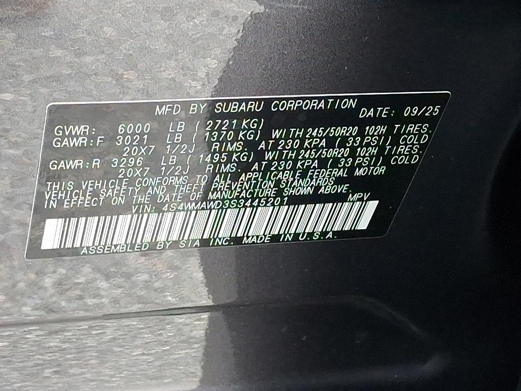 new 2025 Subaru Ascent car, priced at $49,303