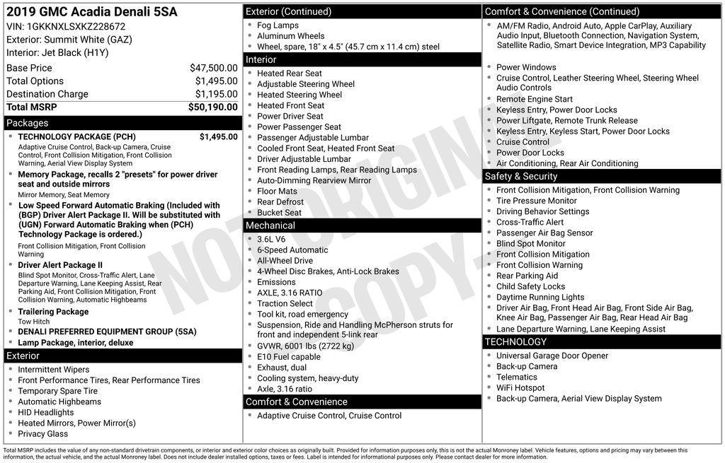 used 2019 GMC Acadia car, priced at $23,000