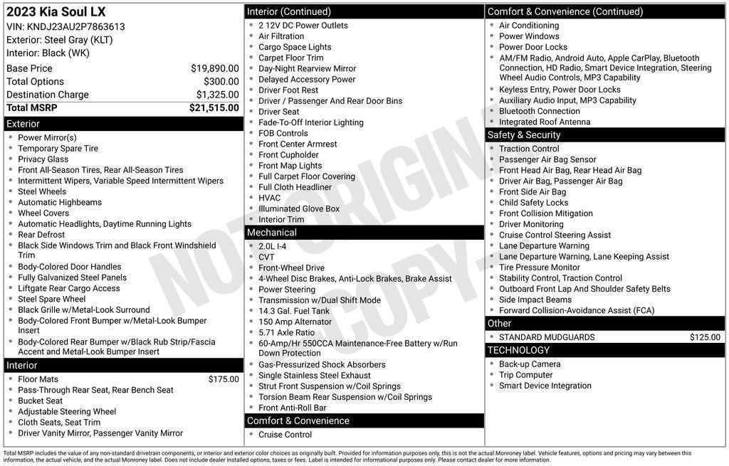 used 2023 Kia Soul car, priced at $15,500