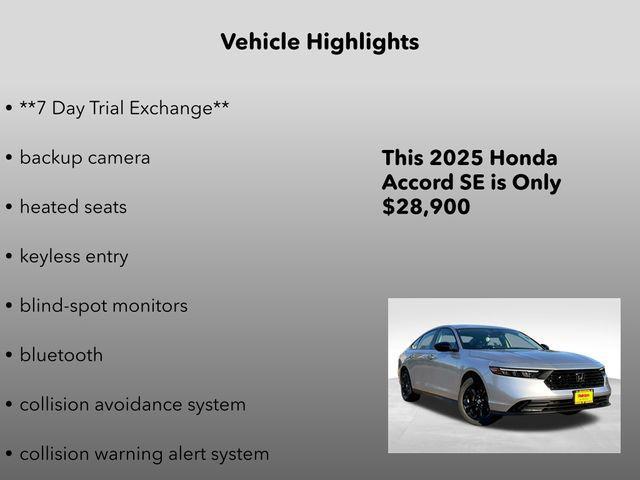 new 2025 Honda Accord car, priced at $28,900