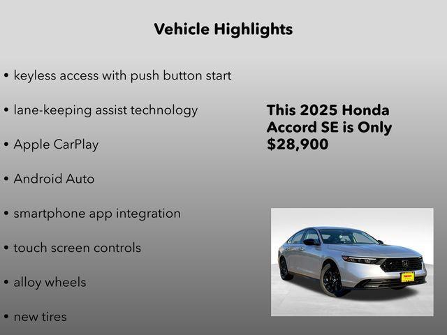 new 2025 Honda Accord car, priced at $28,900
