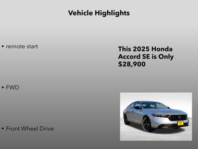 new 2025 Honda Accord car, priced at $28,900