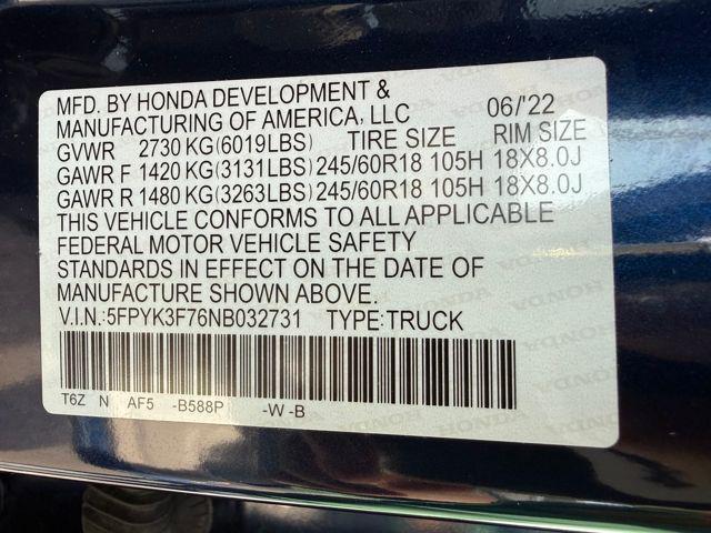 used 2022 Honda Ridgeline car, priced at $30,491