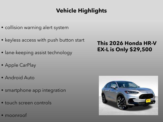 new 2026 Honda HR-V car, priced at $29,500