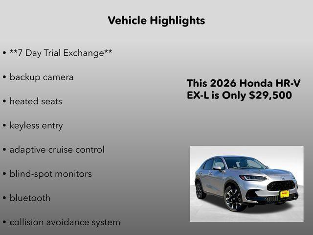 new 2026 Honda HR-V car, priced at $29,500