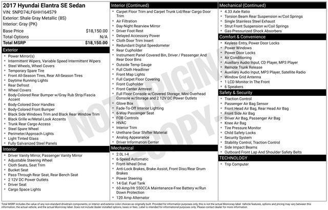 used 2017 Hyundai Elantra car, priced at $7,977