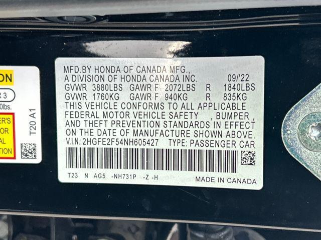 used 2022 Honda Civic car, priced at $21,977