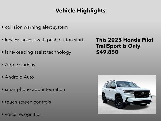 new 2025 Honda Pilot car, priced at $49,850