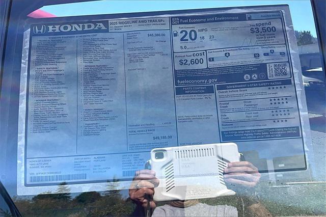 new 2025 Honda Ridgeline car, priced at $49,185