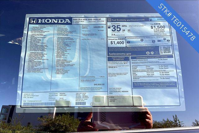 new 2026 Honda CR-V Hybrid car, priced at $36,000