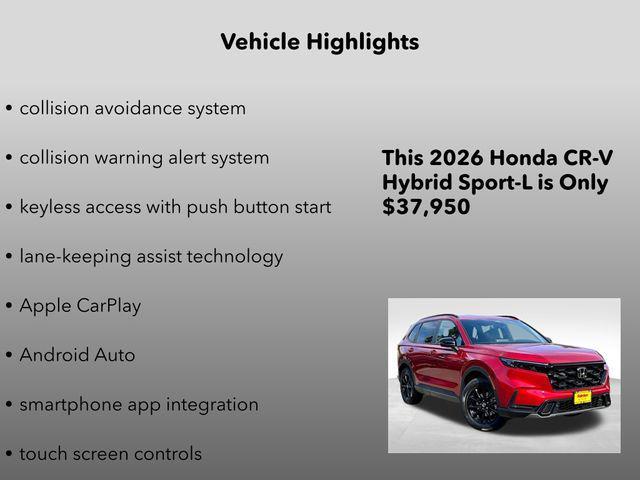 new 2026 Honda CR-V Hybrid car, priced at $37,950