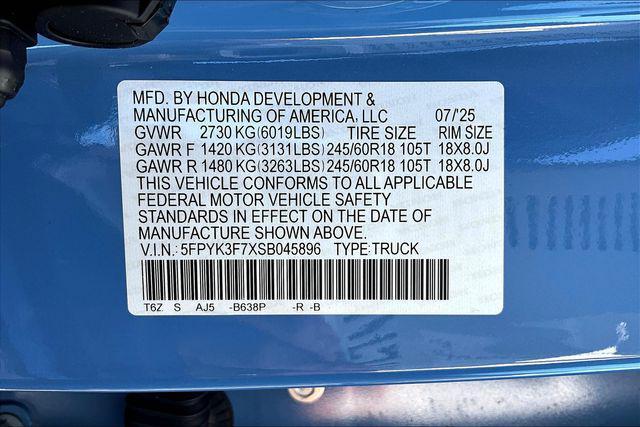 new 2025 Honda Ridgeline car, priced at $46,185