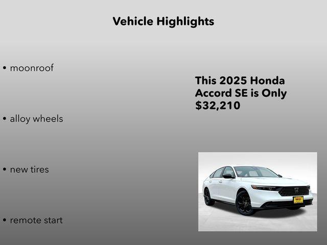 new 2025 Honda Accord car, priced at $32,210