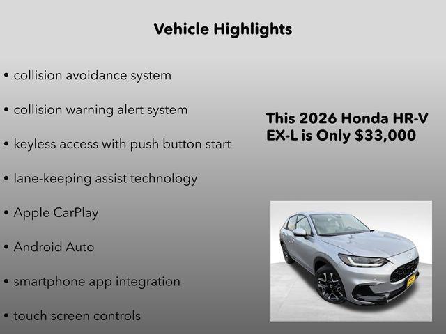 new 2026 Honda HR-V car, priced at $33,000