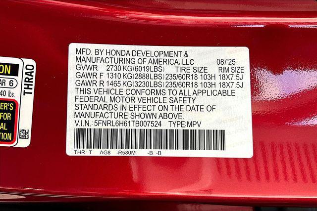 new 2026 Honda Odyssey car, priced at $44,745