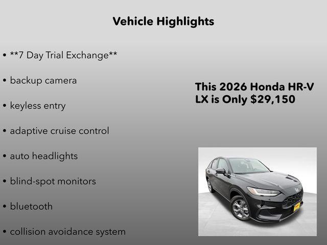 new 2026 Honda HR-V car, priced at $29,150