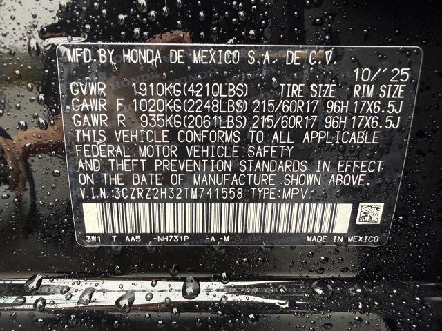 new 2026 Honda HR-V car, priced at $29,150