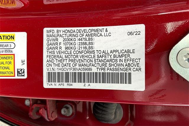 used 2022 Honda Accord car, priced at $27,977